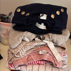 LOFT Women's Sweaters in Navy, Beige, and Pink